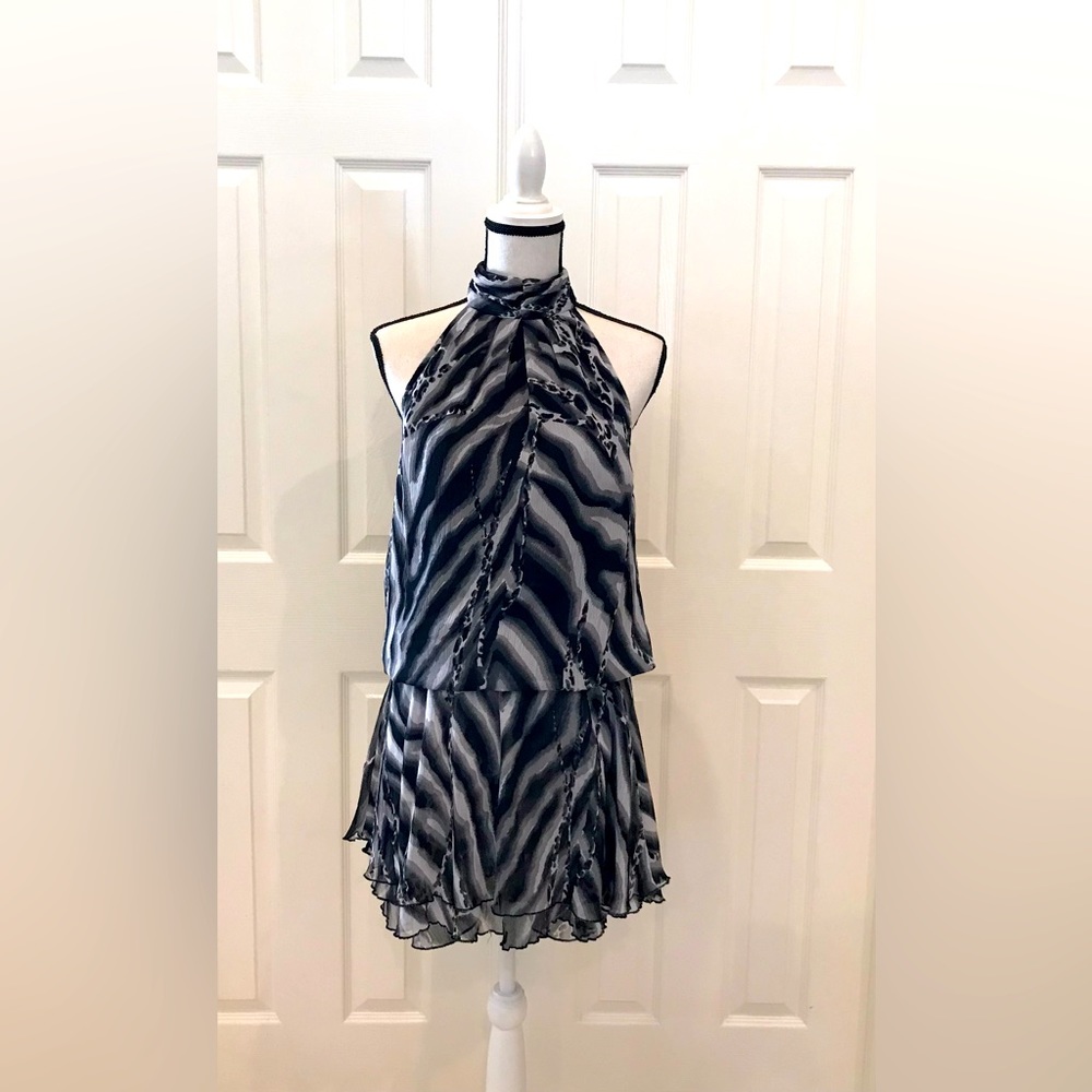 Venus Black/Grey Shades Print Dress Size: 6